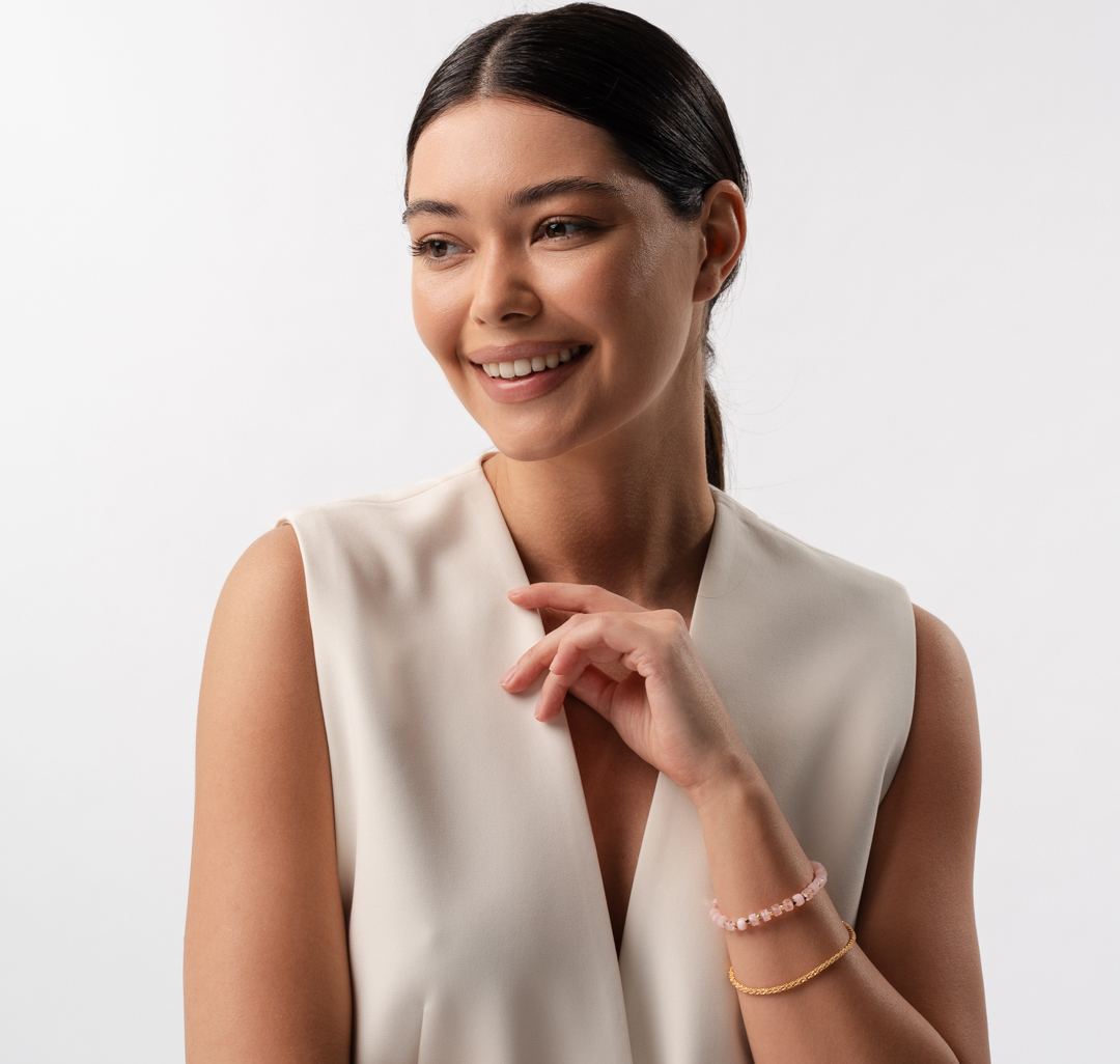 Набор браслетов (2 шт) Мармалато, цвет розовый-золото #3