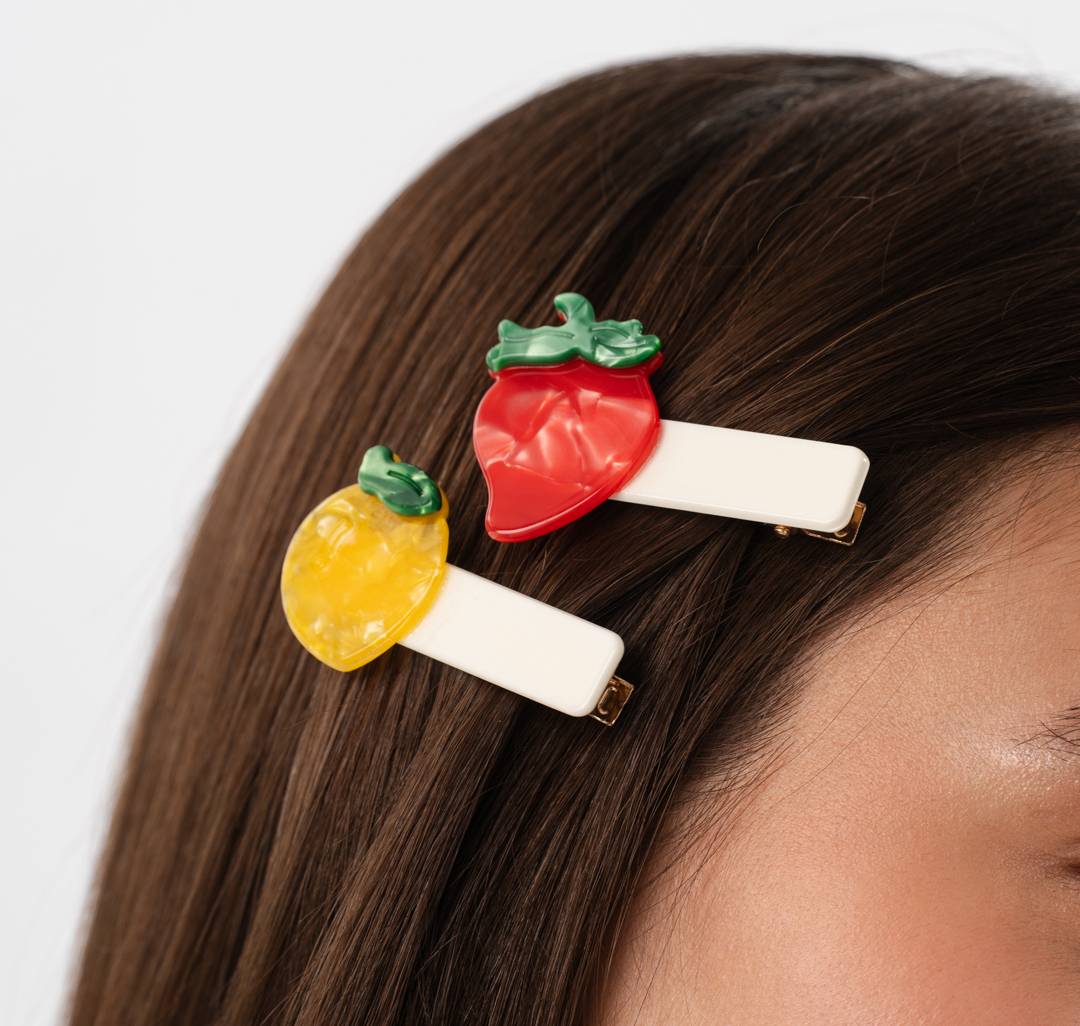 Набор зажимов (2 шт) Мармалато, цвет бежевый-красный-мультиколор #2