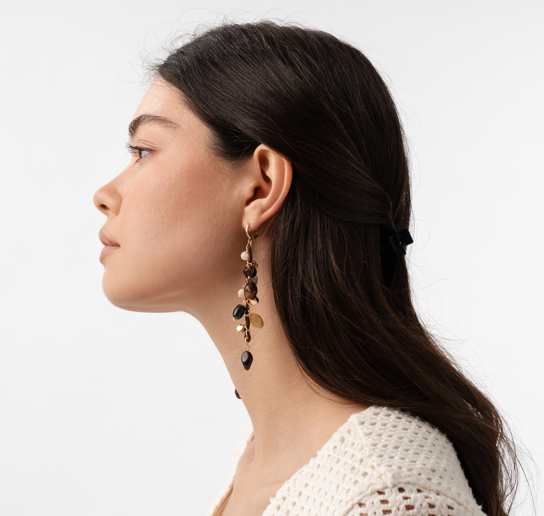 Серьги Мармалато, цвет коричневый-золото-мультиколор #2