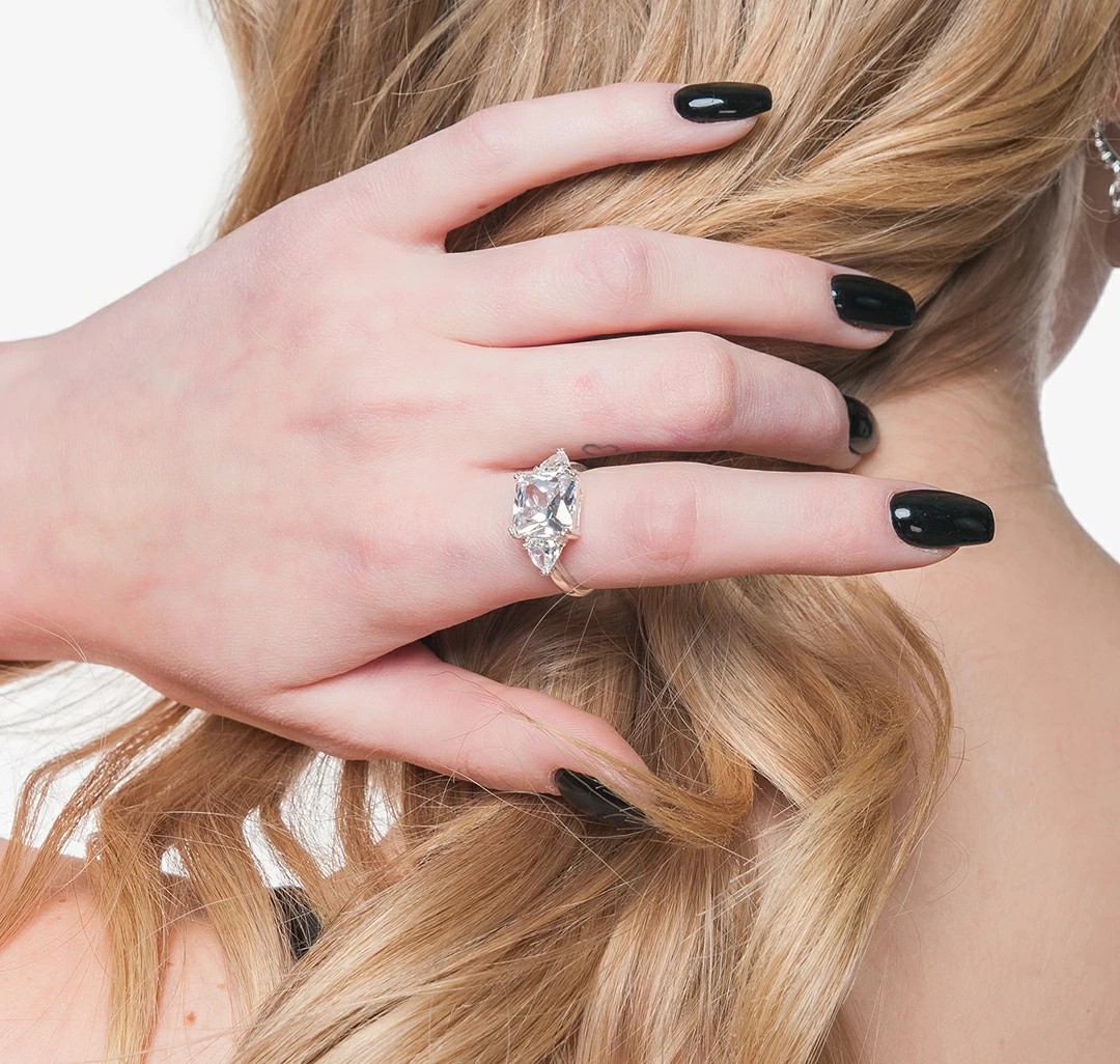 Кольцо Мармалато, цвет прозрачный-белое серебро #2