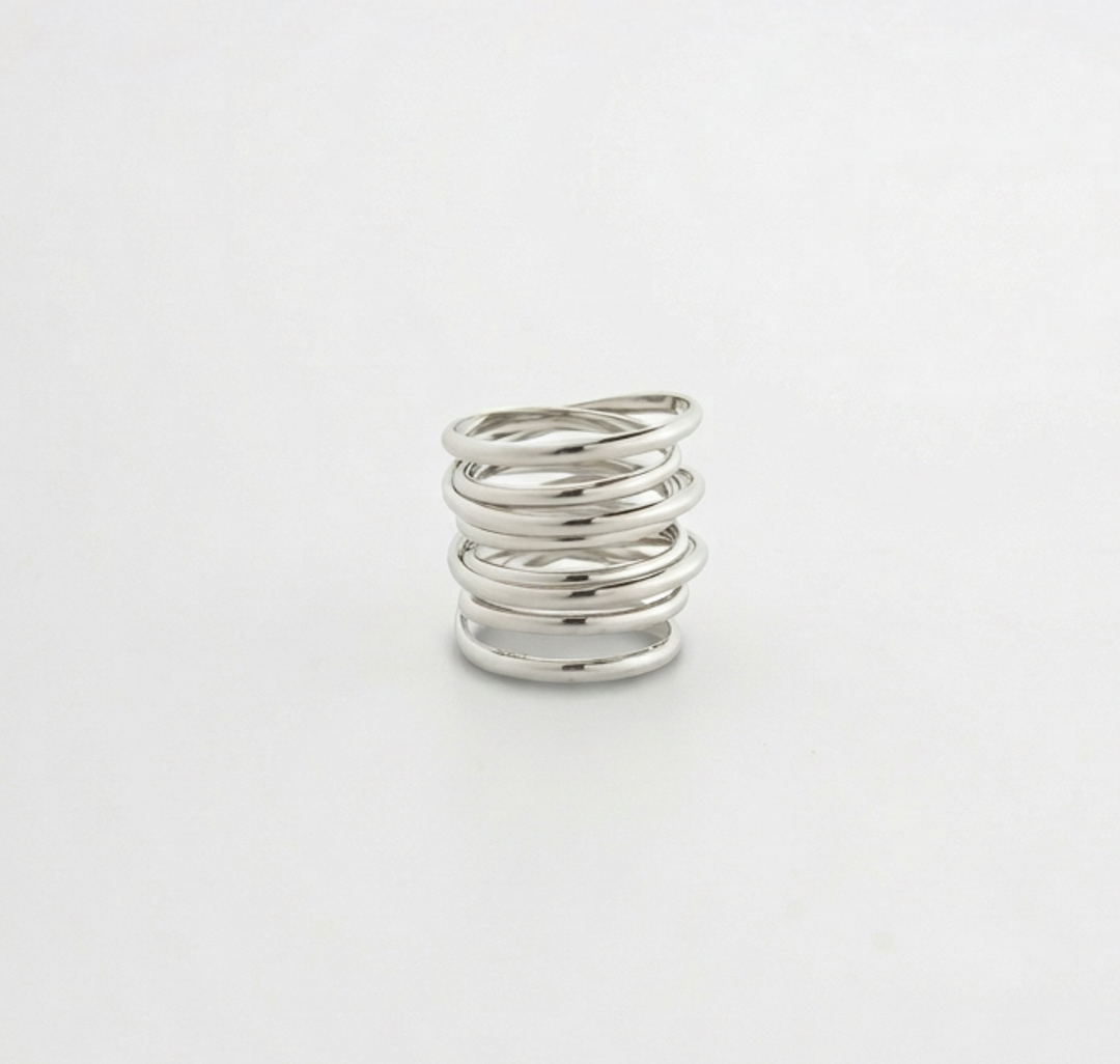 Кольцо Мармалато, цвет белое серебро #3