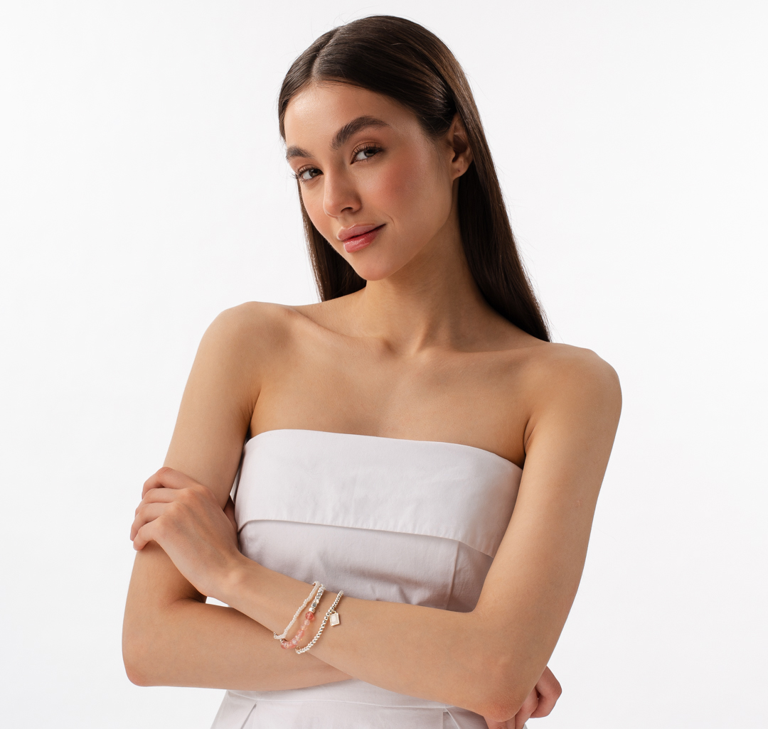 Набор браслетов (5 шт) Мармалато, цвет белое серебро-розовый-мультиколор #2