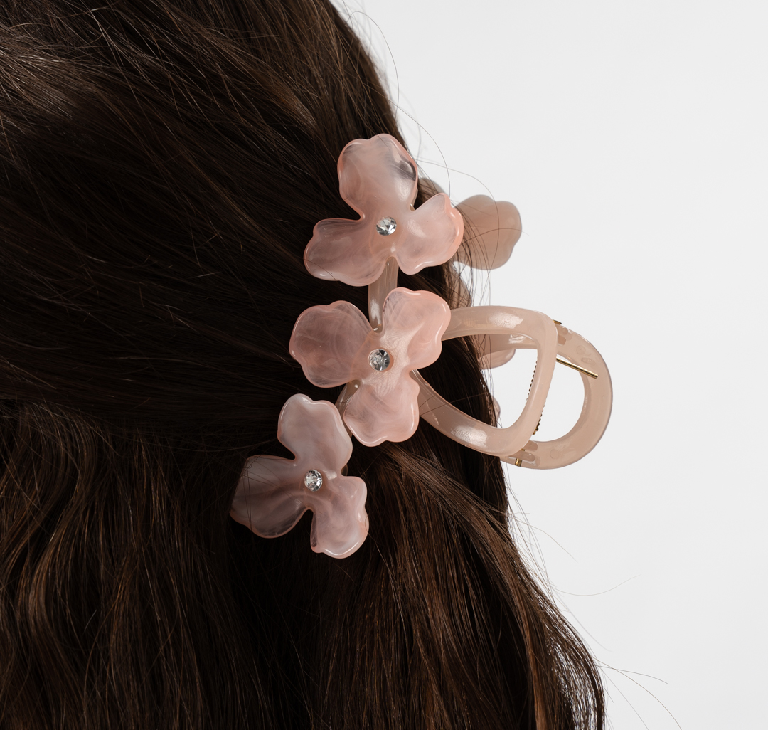 Заколка-краб Мармалато, цвет персиковый-серебро #2