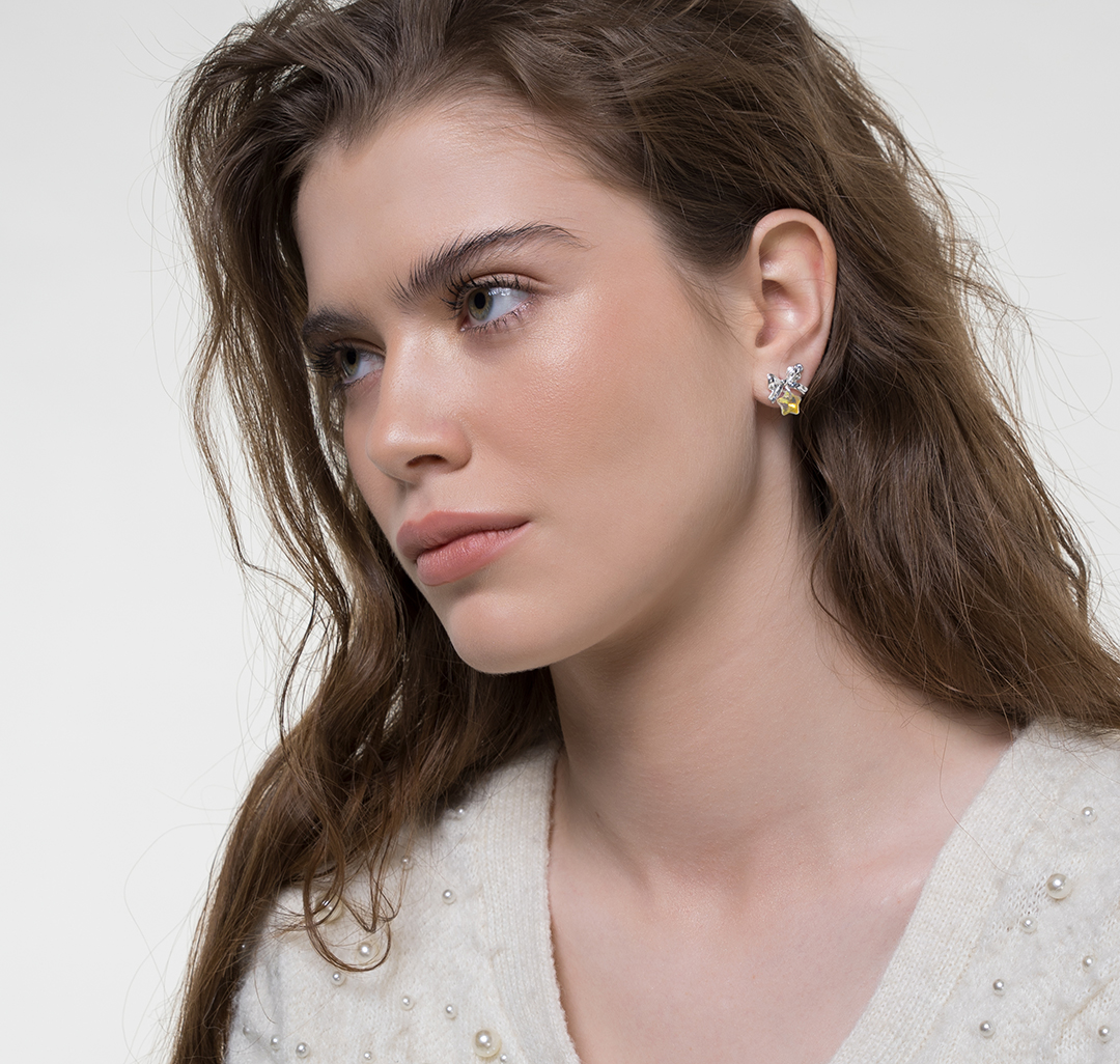 Серьги Мармалато, цвет белое серебро-мультиколор #3