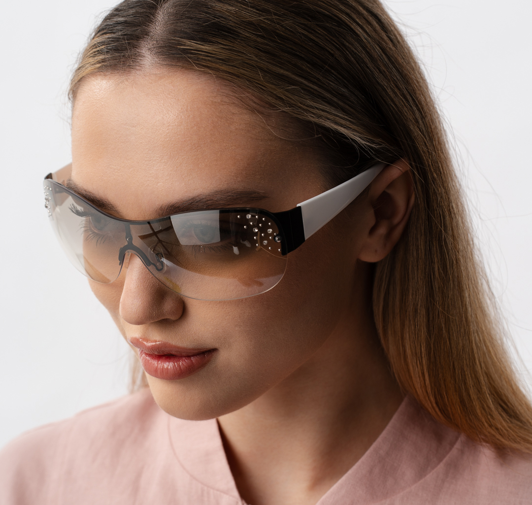 Очки с чехлом Мармалато, цвет серый-белый-серебро #1