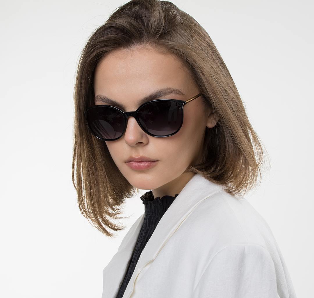 Очки солнцезащитные с поляризацией черные Мармалато, цвет черный-золото #1