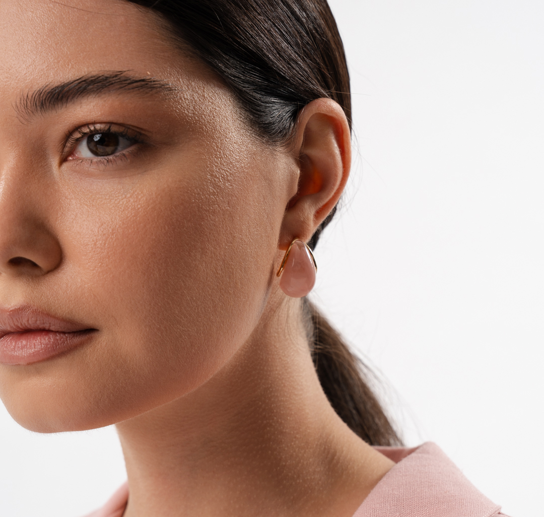 Серьги Мармалато, цвет светло-розовый-золото #1