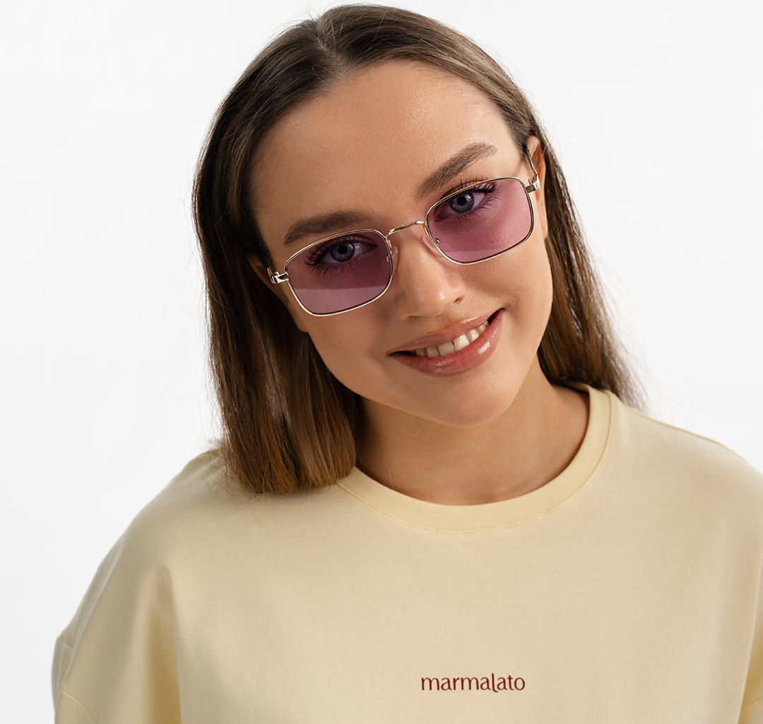 Очки с чехлом Мармалато, цвет фиолетовый-золото #1