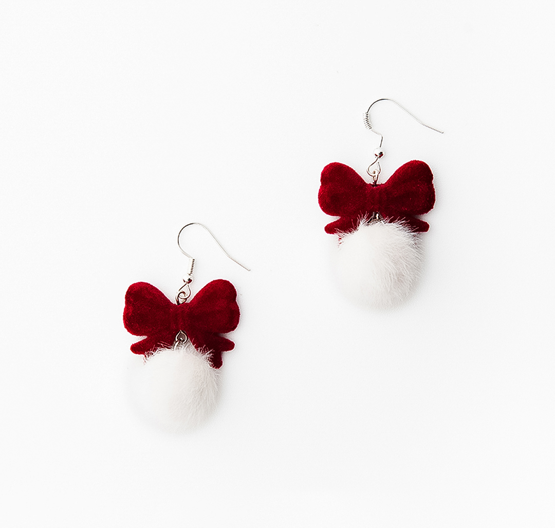 Серьги Мармалато, цвет винный-белый-белое серебро #1