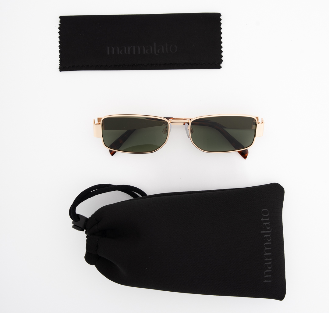 Очки с чехлом Мармалато, цвет зеленый-золото #8