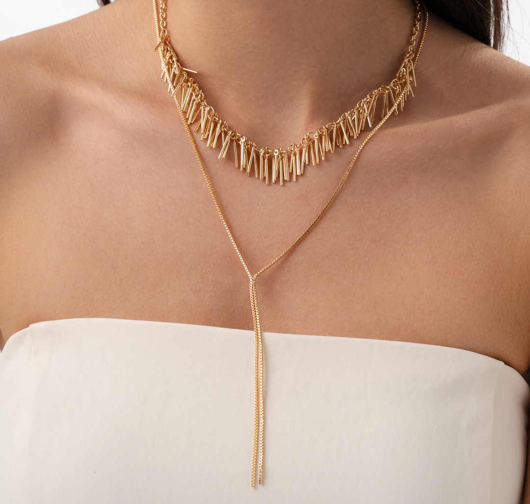 Набор колье (2 шт) Мармалато, цвет золото #2