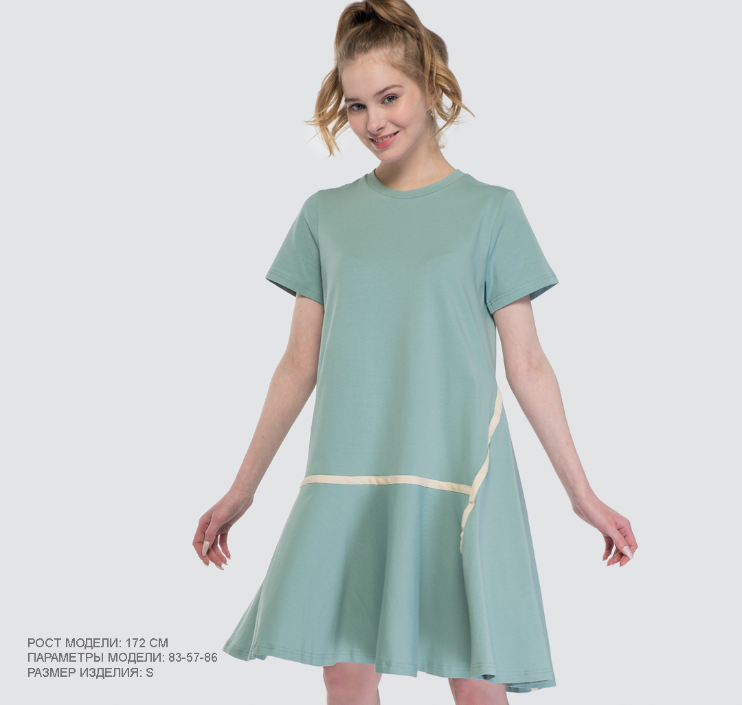 Женское хлопковое платье Мармалато, цвет Шалфей-бежевый #1