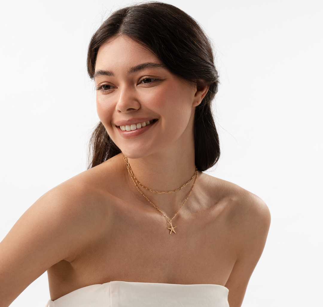 Набор колье (2 шт) Мармалато, цвет золото #3