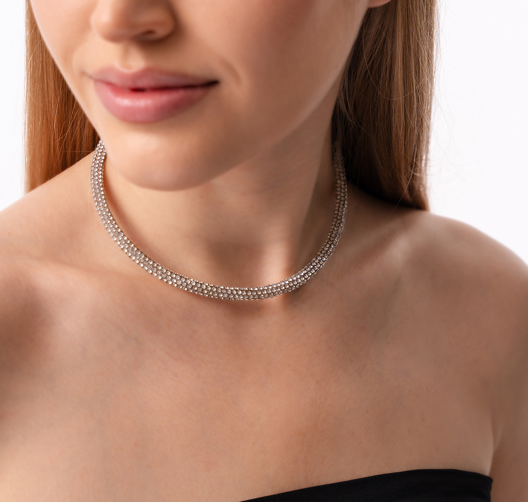 Чокер Мармалато, цвет Белое серебро-прозрачный #5