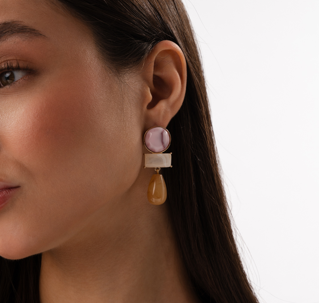 Серьги Мармалато, цвет розовый-молочный-мультиколор #1