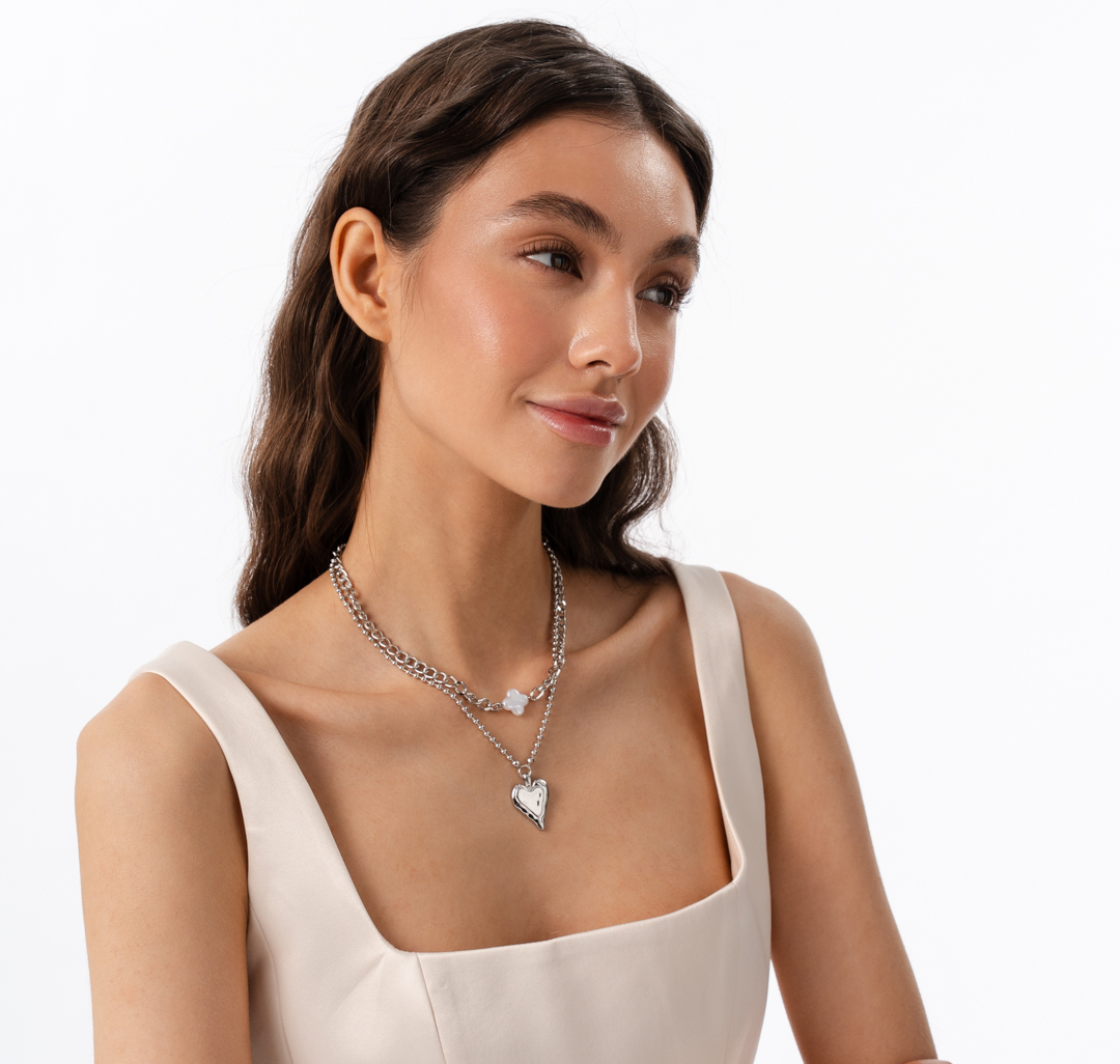 Колье Мармалато, цвет Серебро-белый жемчуг #4