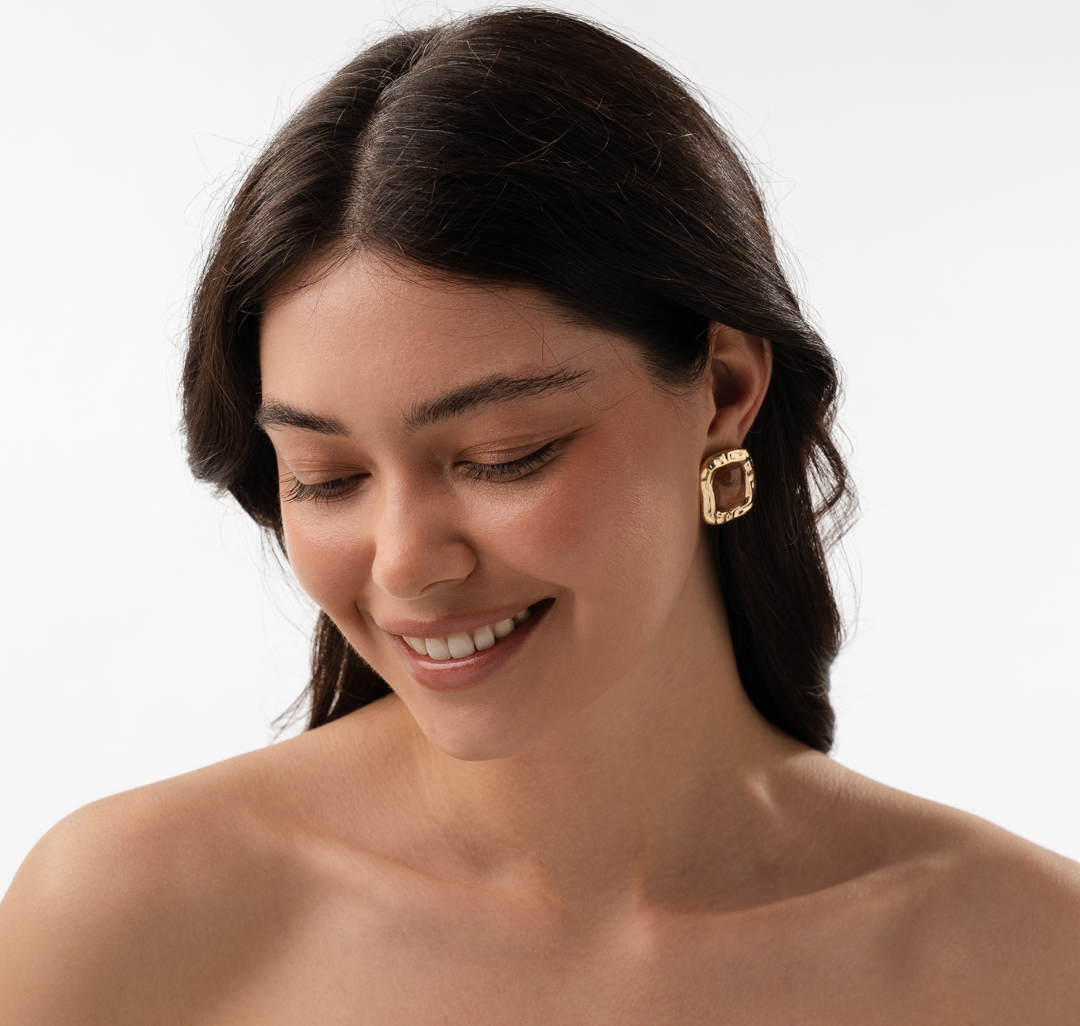 Серьги Мармалато, цвет золото-коричневый #3