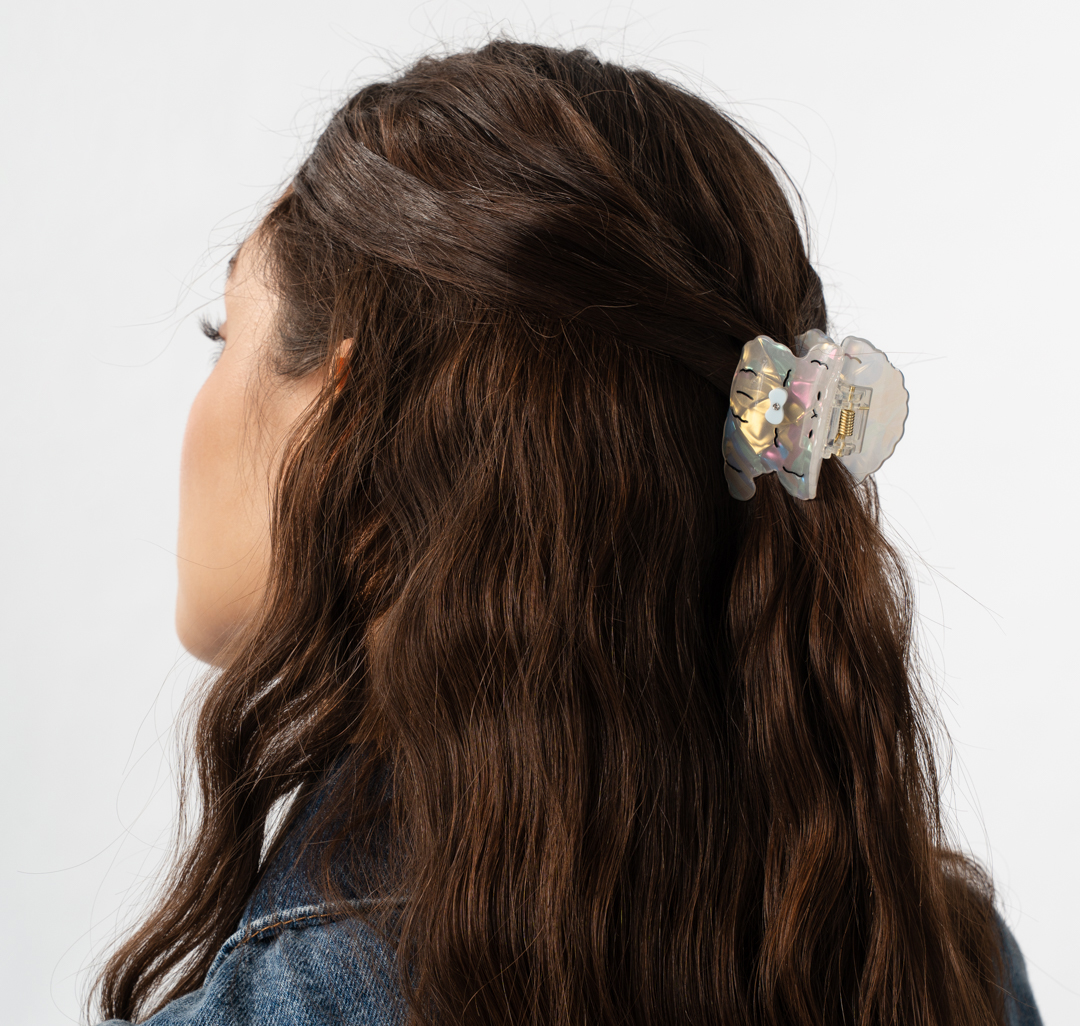 Заколка-краб Мармалато, цвет белый-голубой-мультиколор #1