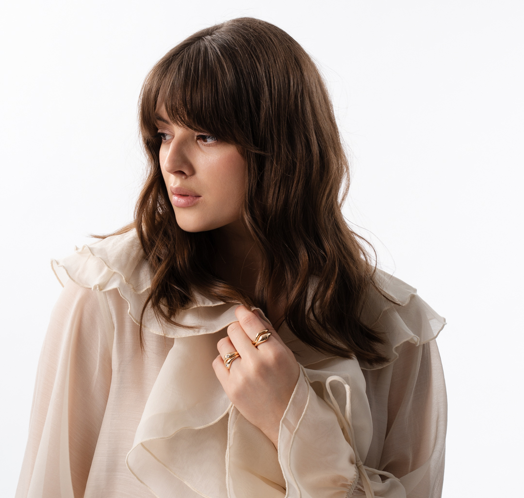 Набор колец (4 шт) Мармалато, цвет Золото-прозрачный #2