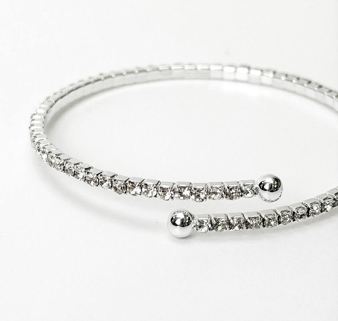 Браслет Мармалато, цвет Белое серебро-прозрачный #3