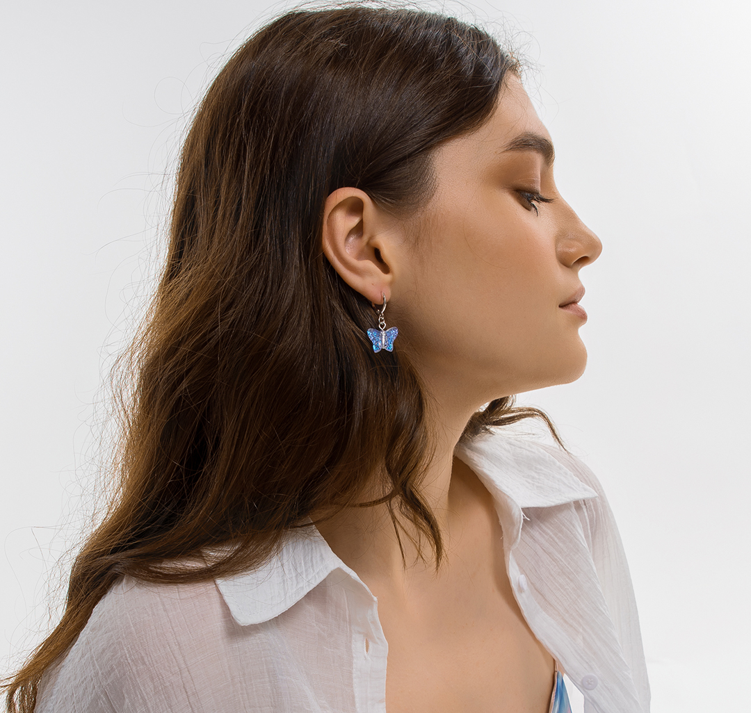 Набор серег (2 пары) Мармалато, цвет мультиколор-белое серебро #3