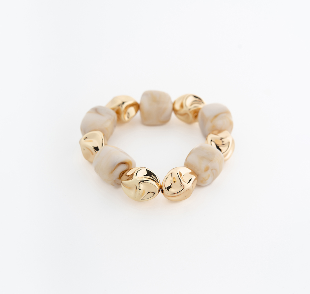 Браслет Мармалато, цвет бежевый-золото #4