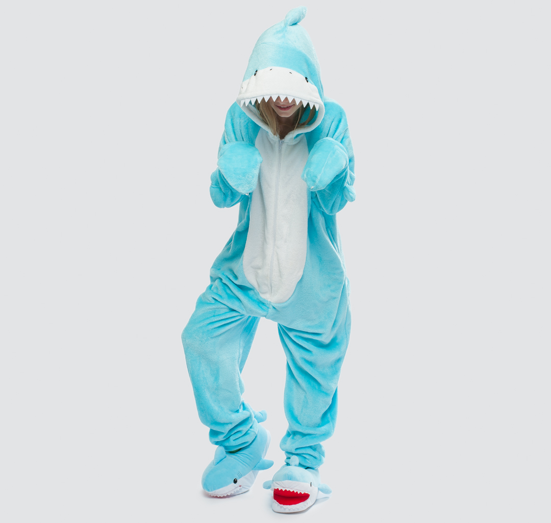 Кигуруми пижама акула унисекс Мармалато, цвет Голубой-мультиколор #3