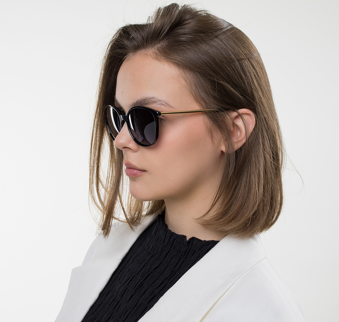 Очки солнцезащитные с поляризацией черные Мармалато, цвет черный-золото #2