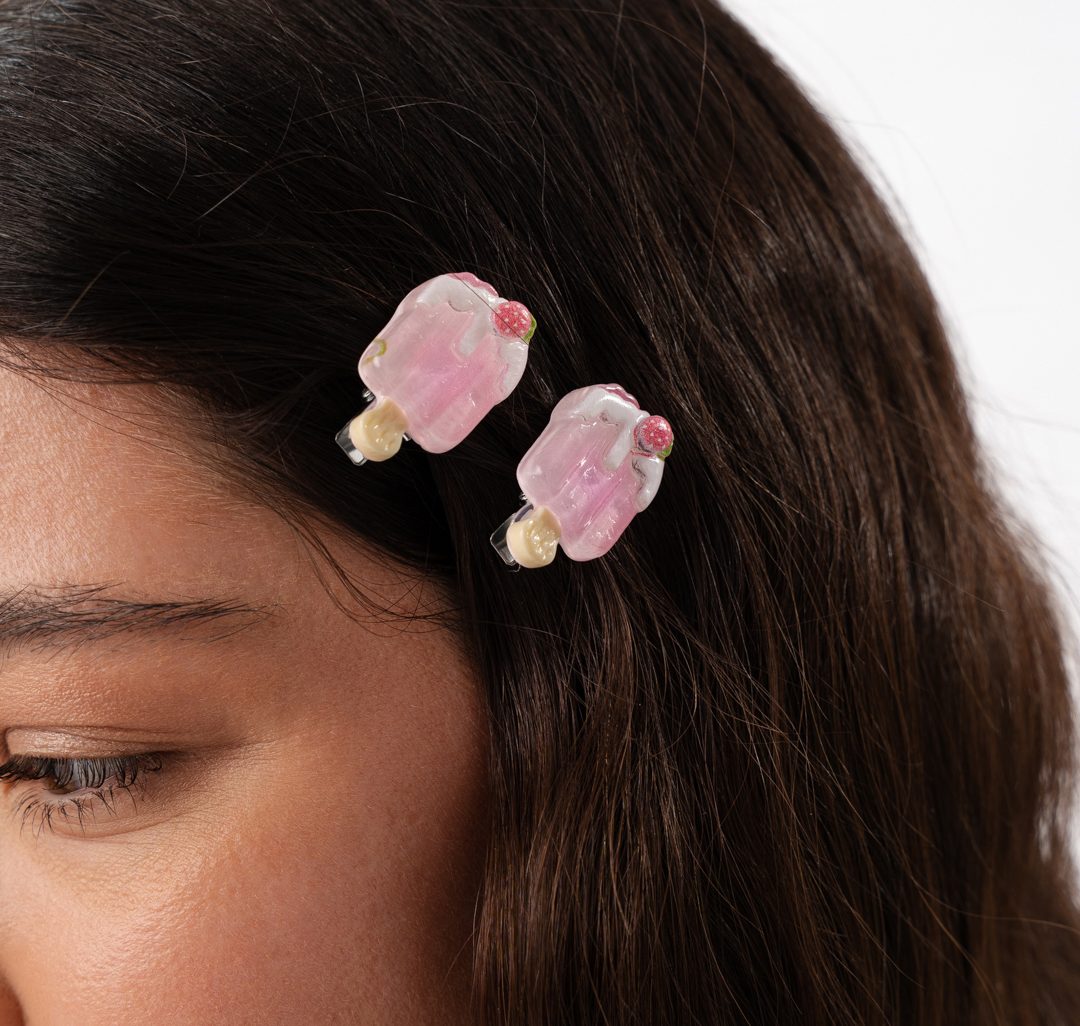 Набор зажимов (2 шт) Мармалато, цвет розовый-мультиколор #1