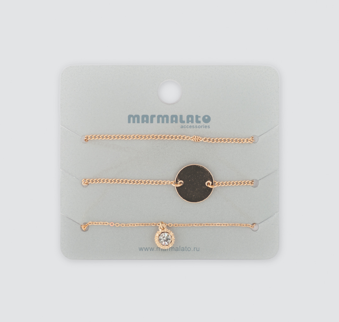 Набор браслетов (3 шт) Мармалато, цвет Золото-прозрачный #1