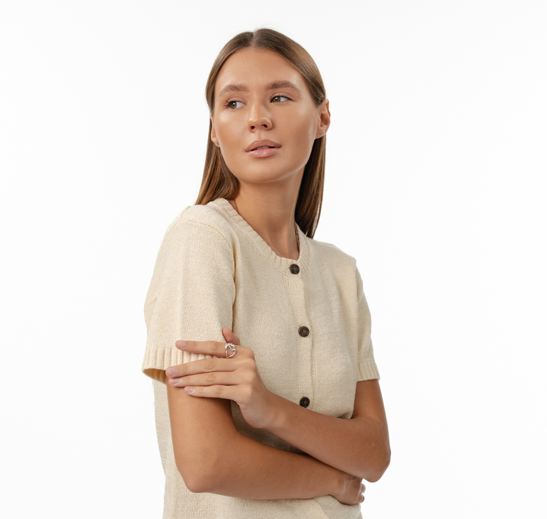 Кольцо Мармалато, цвет белое серебро #2