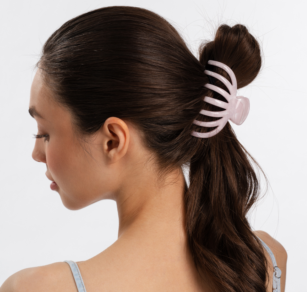 Заколка-краб Мармалато, цвет розовый-белый #1