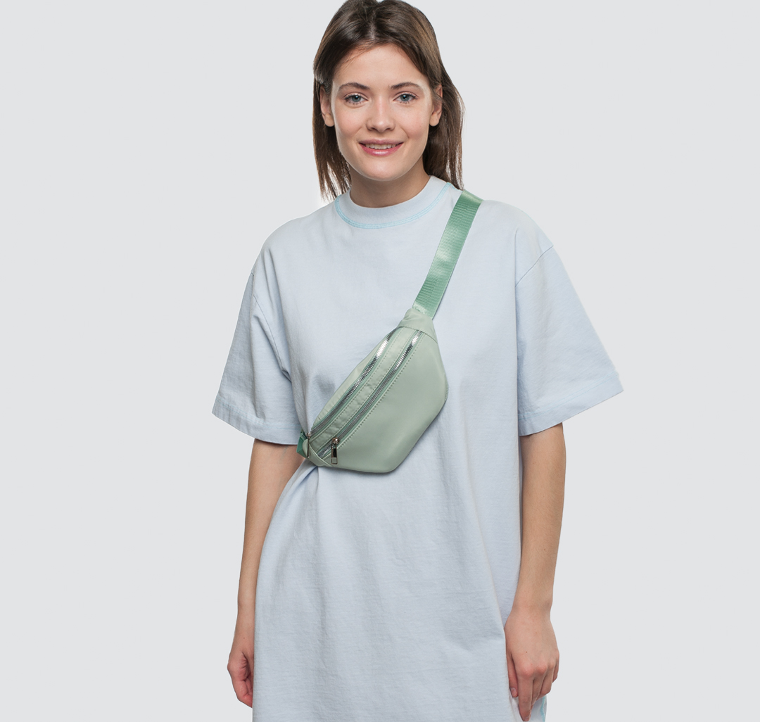 Женская текстильная поясная сумка Мармалато, цвет Светло-зеленый #2