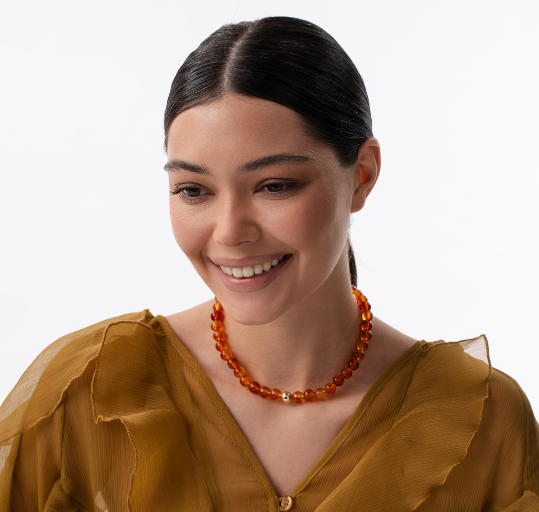 Колье Мармалато, цвет коричневый-золото #3