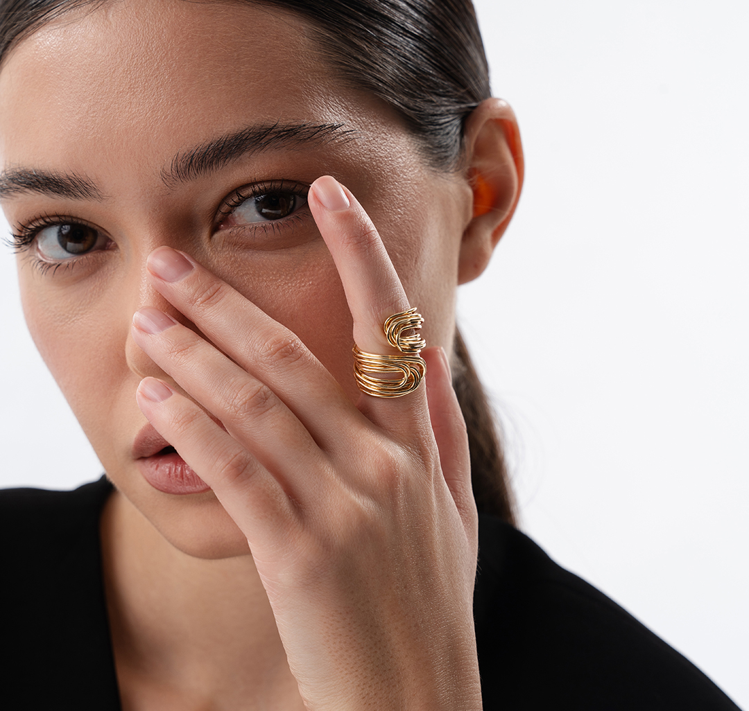 Кольцо Мармалато, цвет золото #3