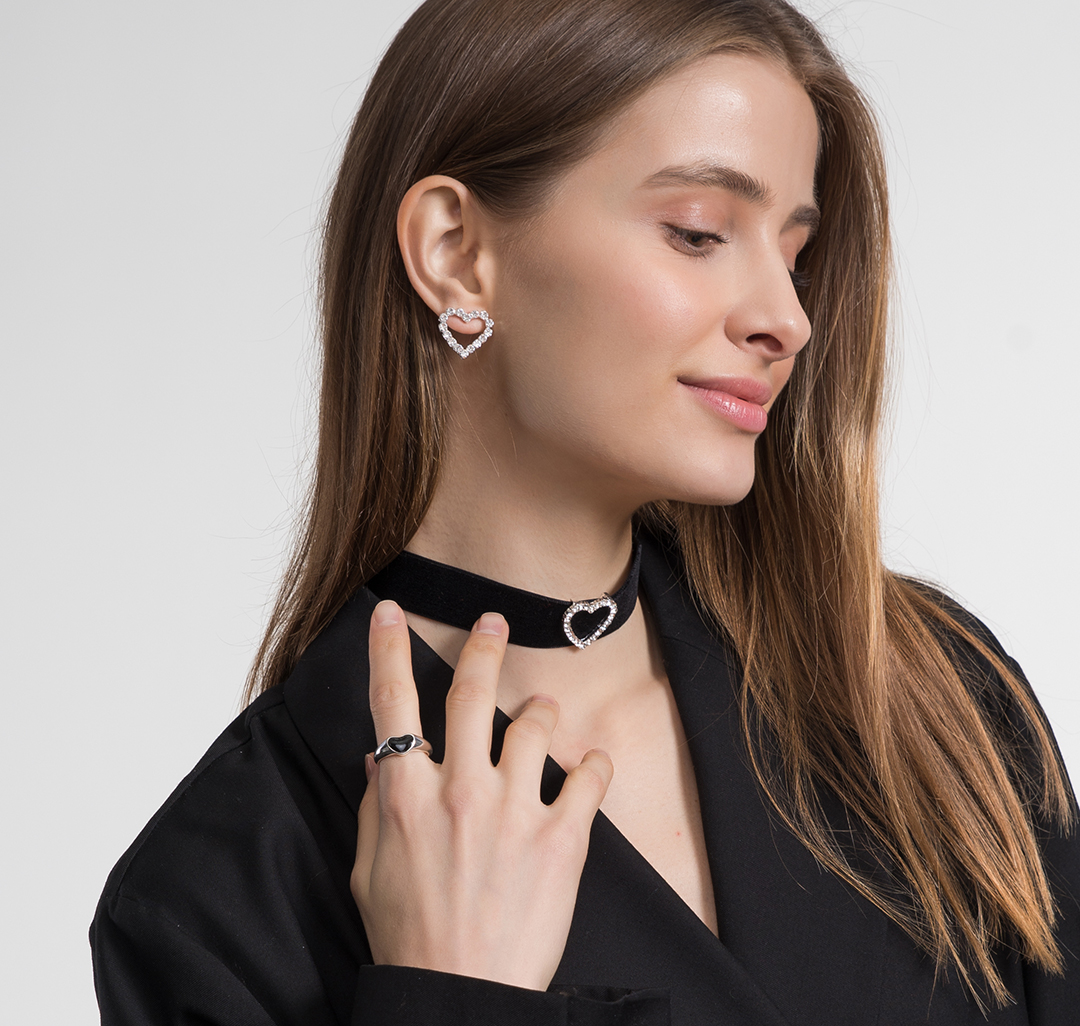 Кольцо Мармалато, цвет белое серебро-черный #2