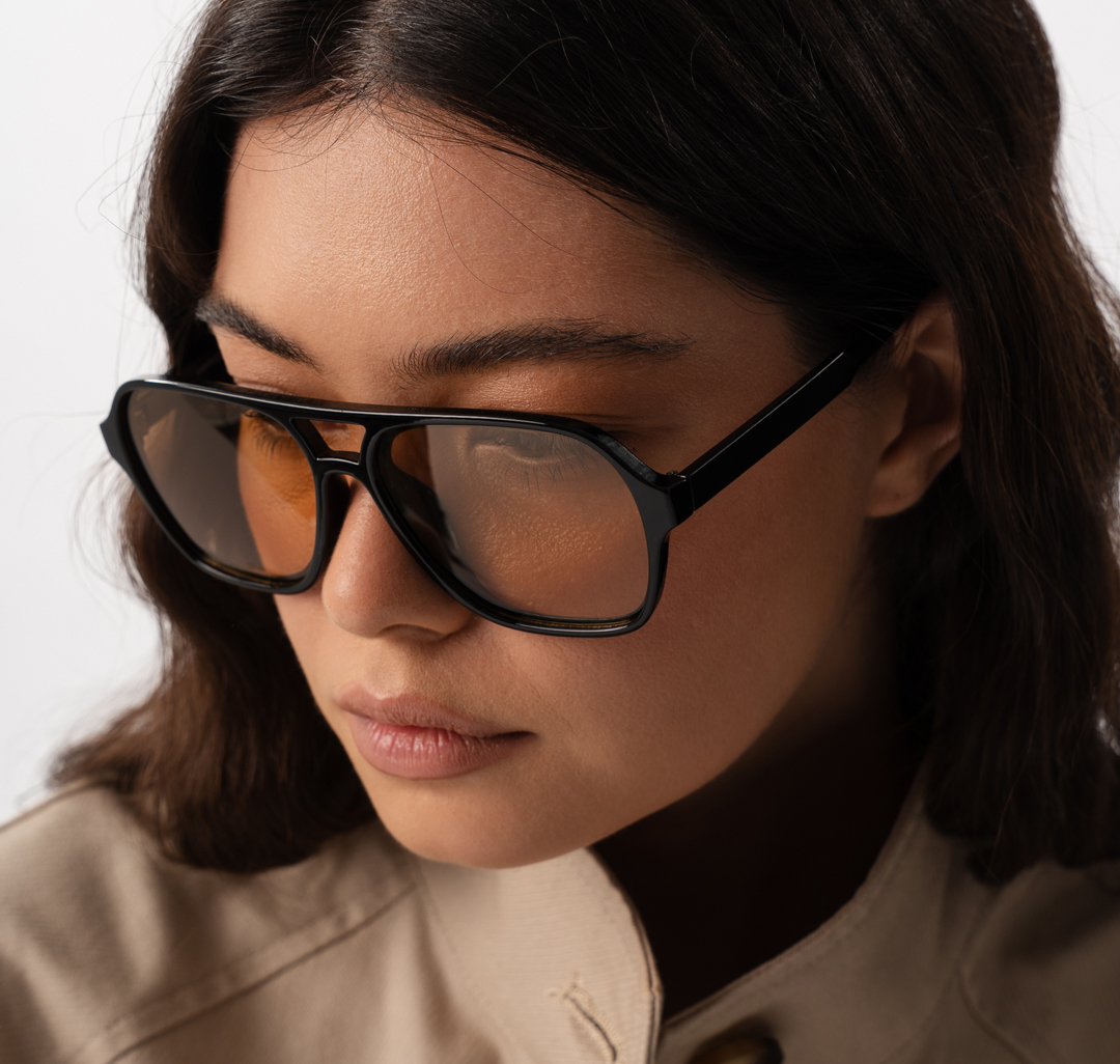 Очки с чехлом Мармалато, цвет черный-коричневый #2