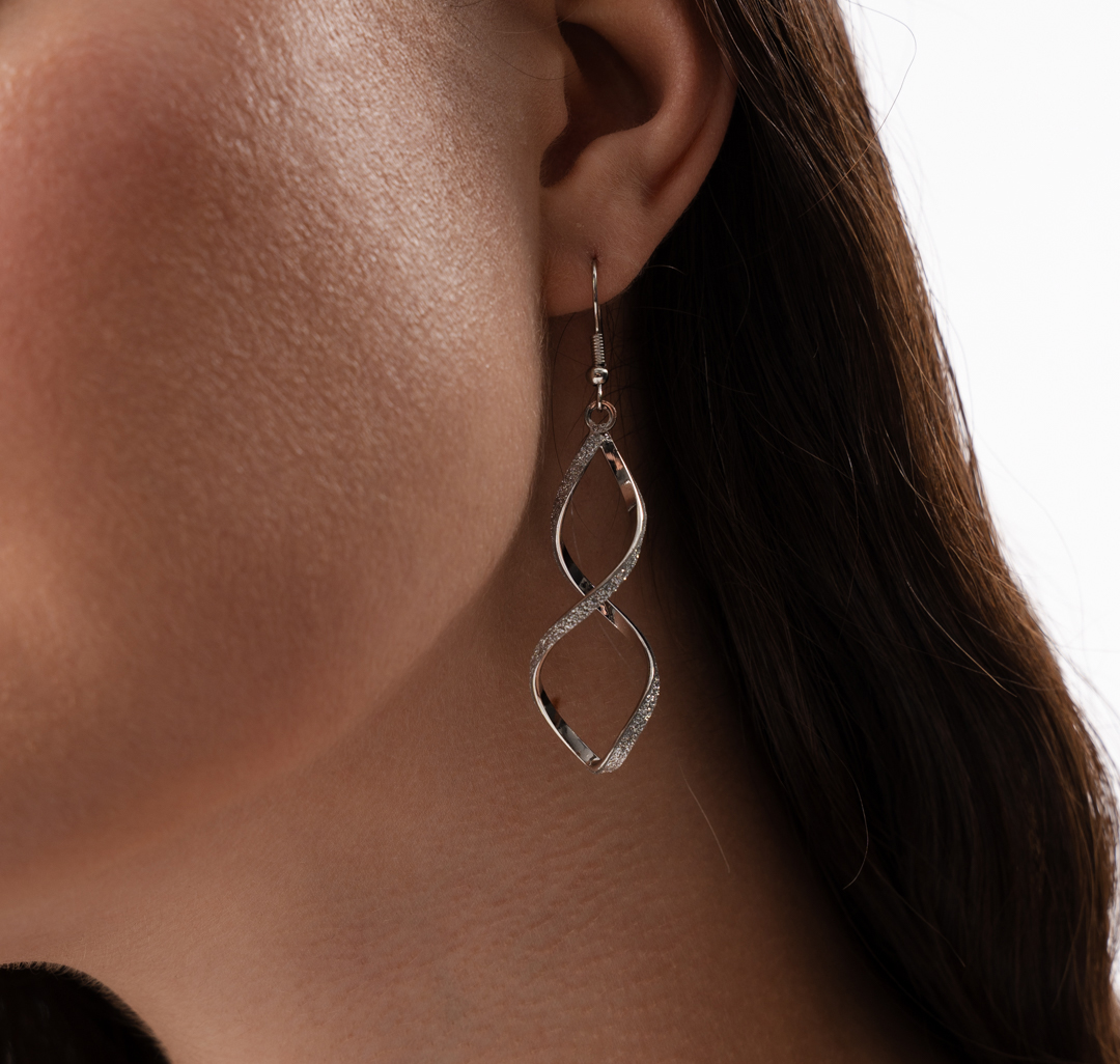 Серьги металл-полиуретан Мармалато, цвет белое серебро #1