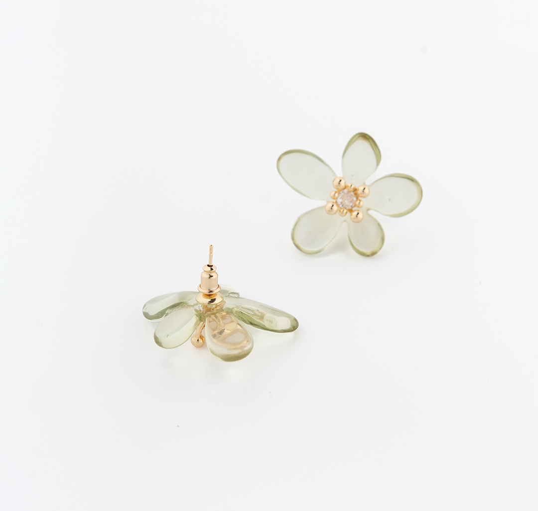 Серьги Мармалато, цвет светло-зеленый-золото #5