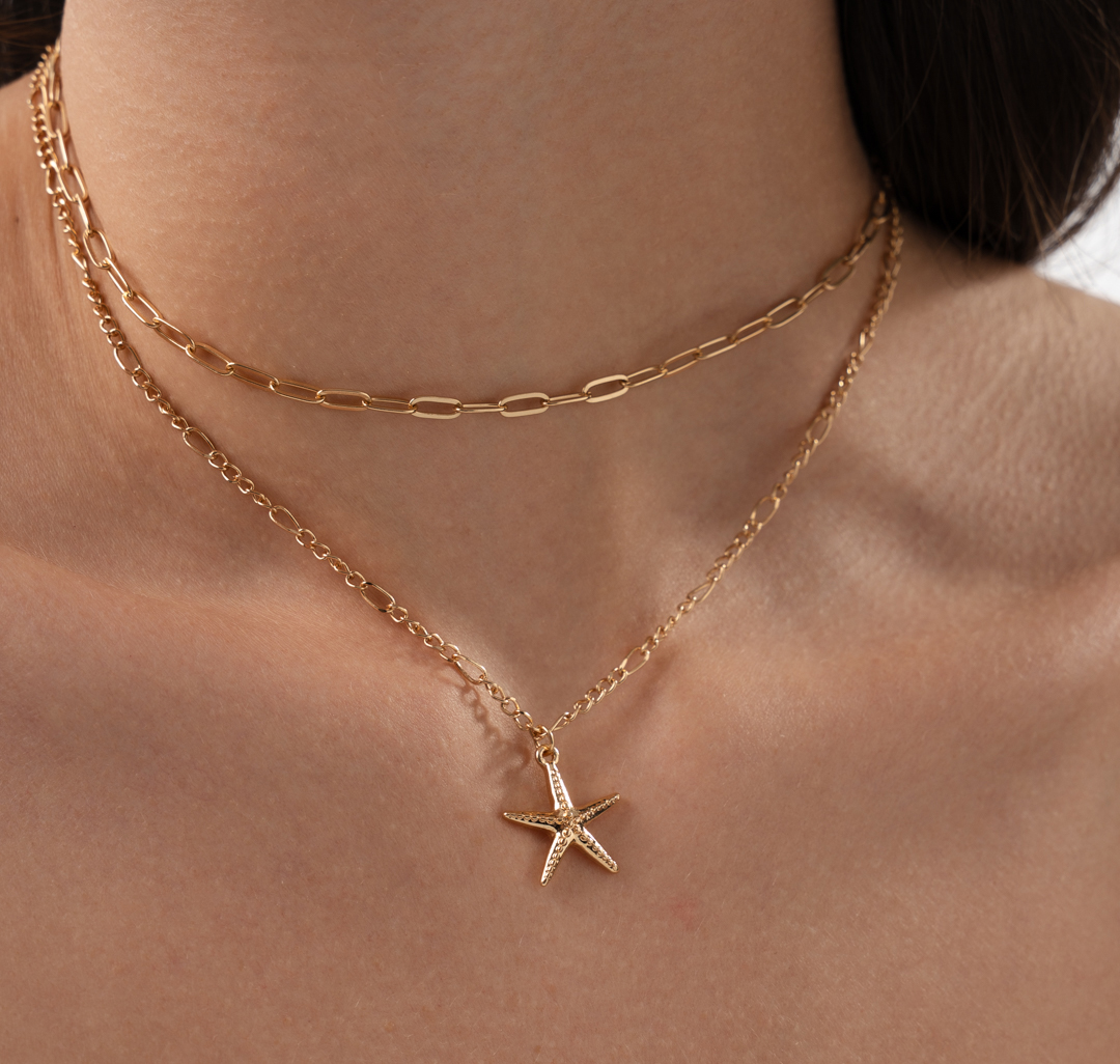 Набор колье (2 шт) Мармалато, цвет золото #2