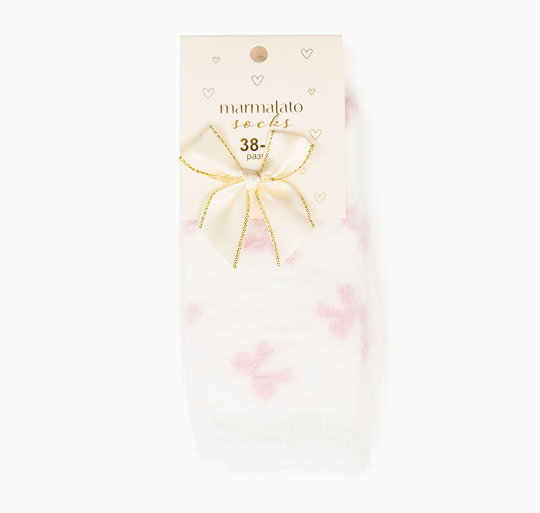 Носки (1 пара) Мармалато, цвет Белый-розовый #4