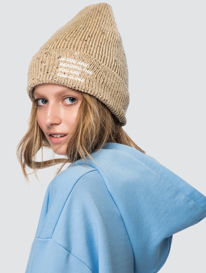 Бежевый меланж-белый