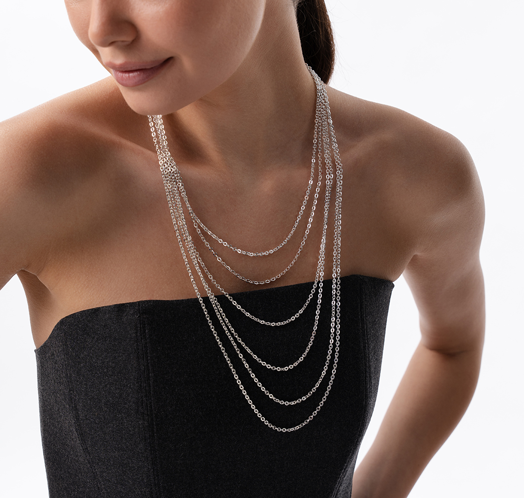 Колье Мармалато, цвет Белое серебро #2