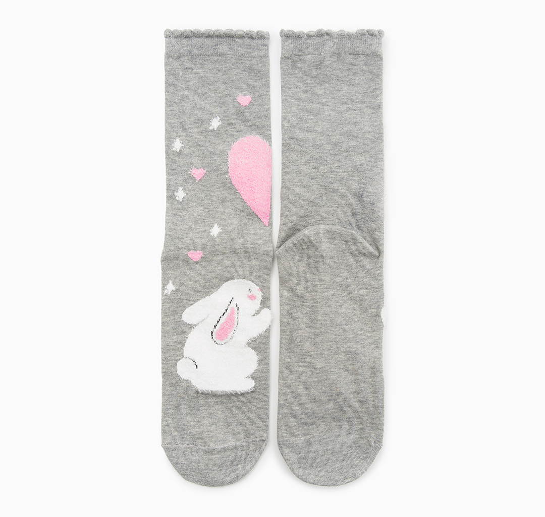 Носки (1 пара) Мармалато, цвет Серый-белый-розовый #4