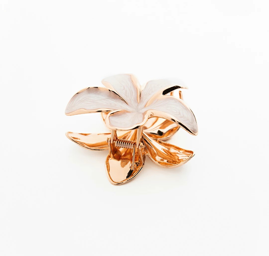 Заколка-краб Мармалато, цвет молочный-золото #3