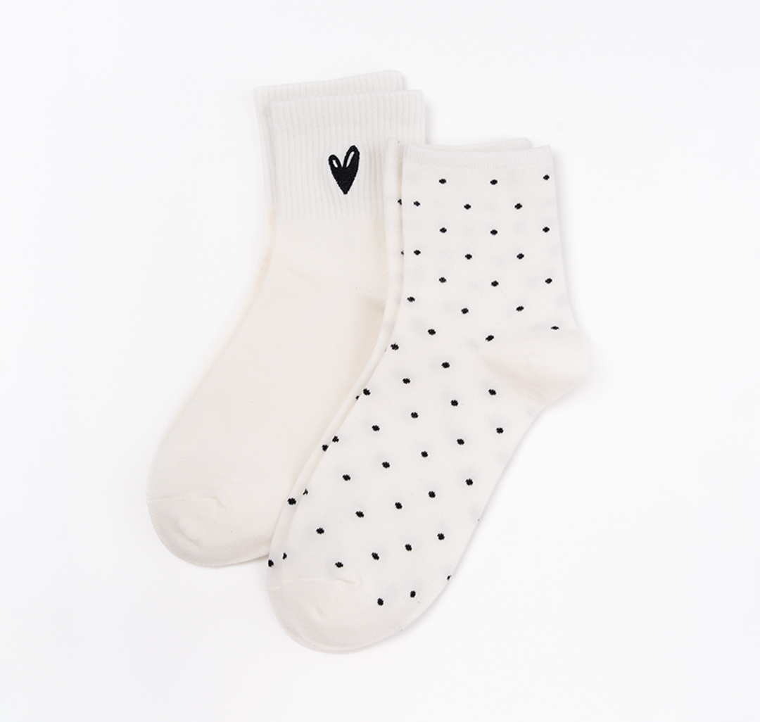 Носки (2 пары) Мармалато, цвет молочный-черный #2