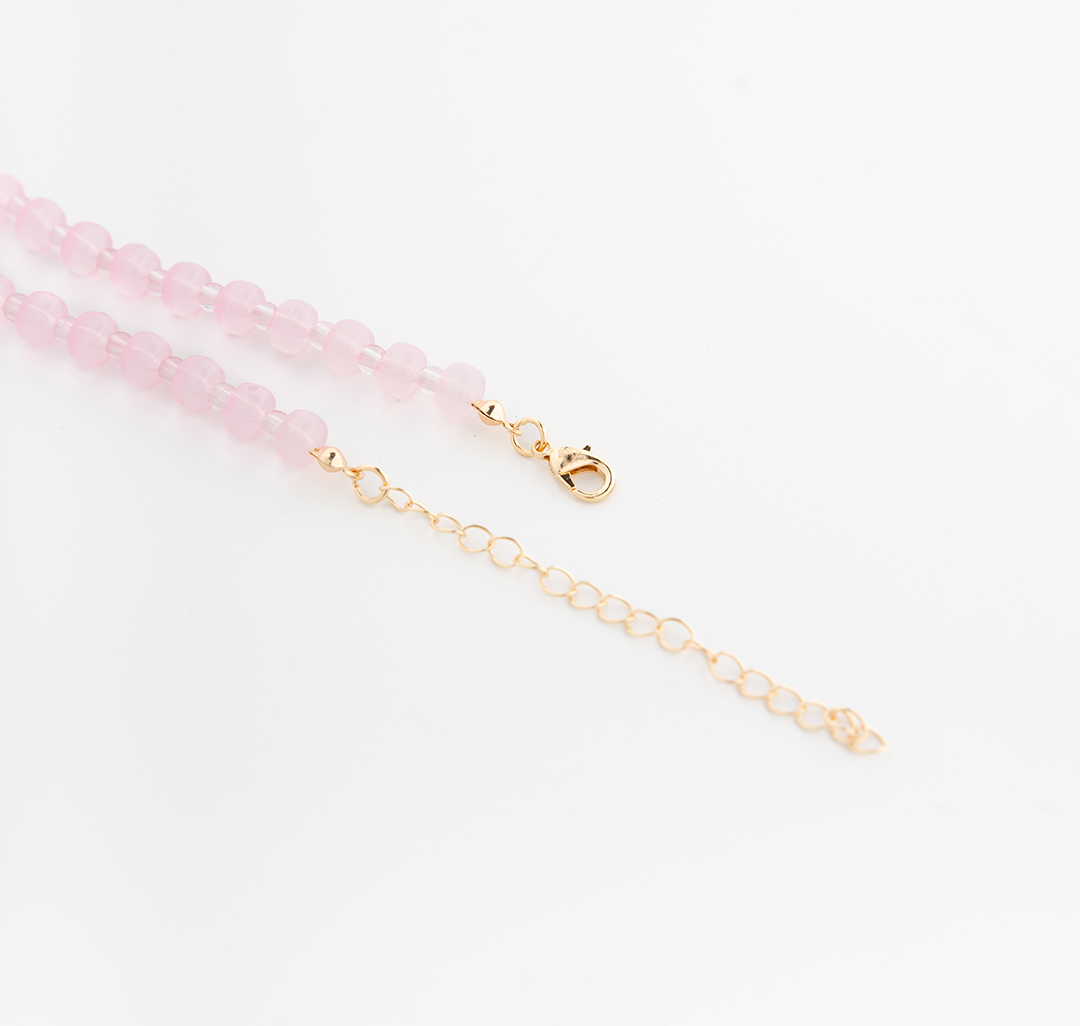 Колье Мармалато, цвет розовый-золото-прозрачный #5