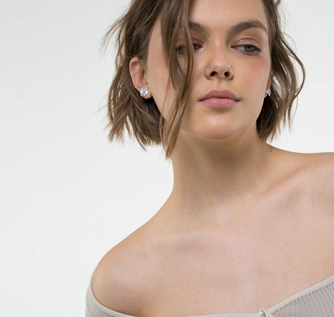 Набор серег (3 пары) Мармалато, цвет белое серебро-прозрачный #3