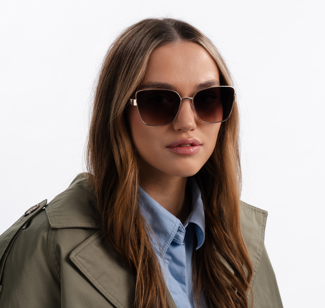 Очки солнцезащитные коричневые-золотые Мармалато, цвет Коричневый-золото #2