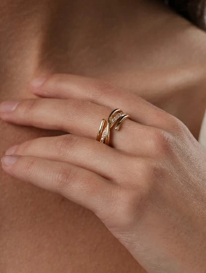Кольцо 868-3346 155645 цвет золото-прозрачный
